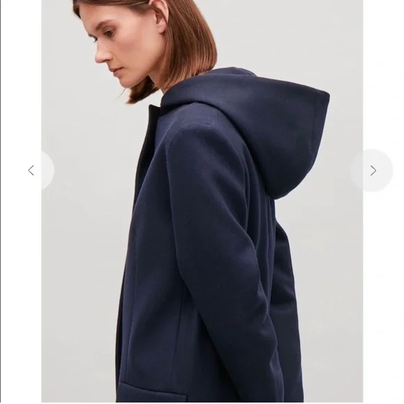 COS Cashmere Wool Hooded Coat - Picture 3 of 9